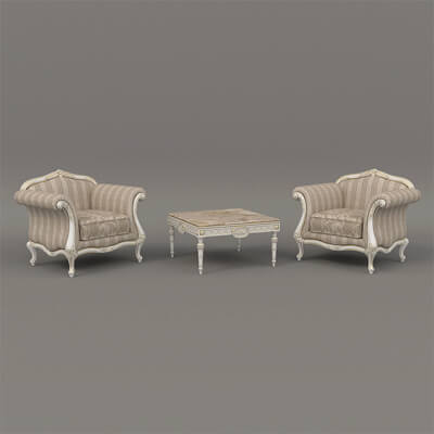 European Style Coffee Table and Armchairs 4
