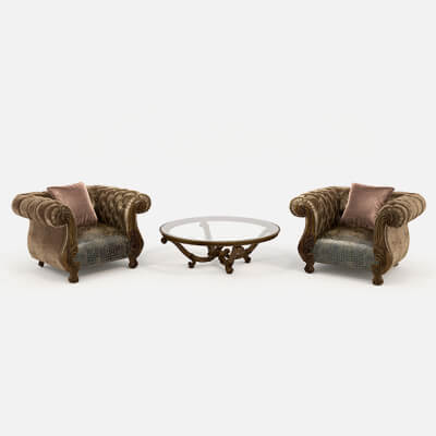 European Style Coffee Table and Armchairs 6