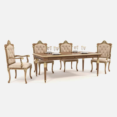 European Style Dining Table and Chairs 11