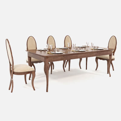 European Style Dining Table and Chairs 12