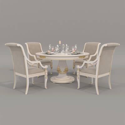 European Style Dining Table and Chairs 14
