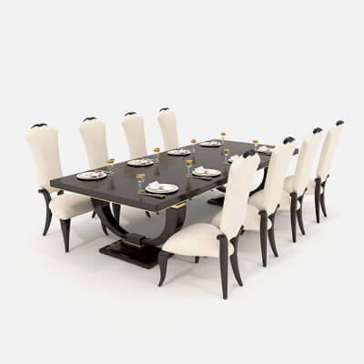 European Style Dining Table and Chairs 14