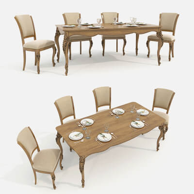 European Style Dining Table and Chairs 15