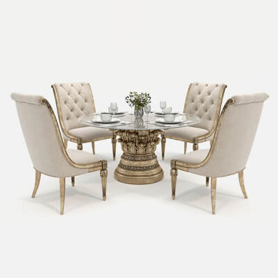 European Style Dining Table and Chairs 17