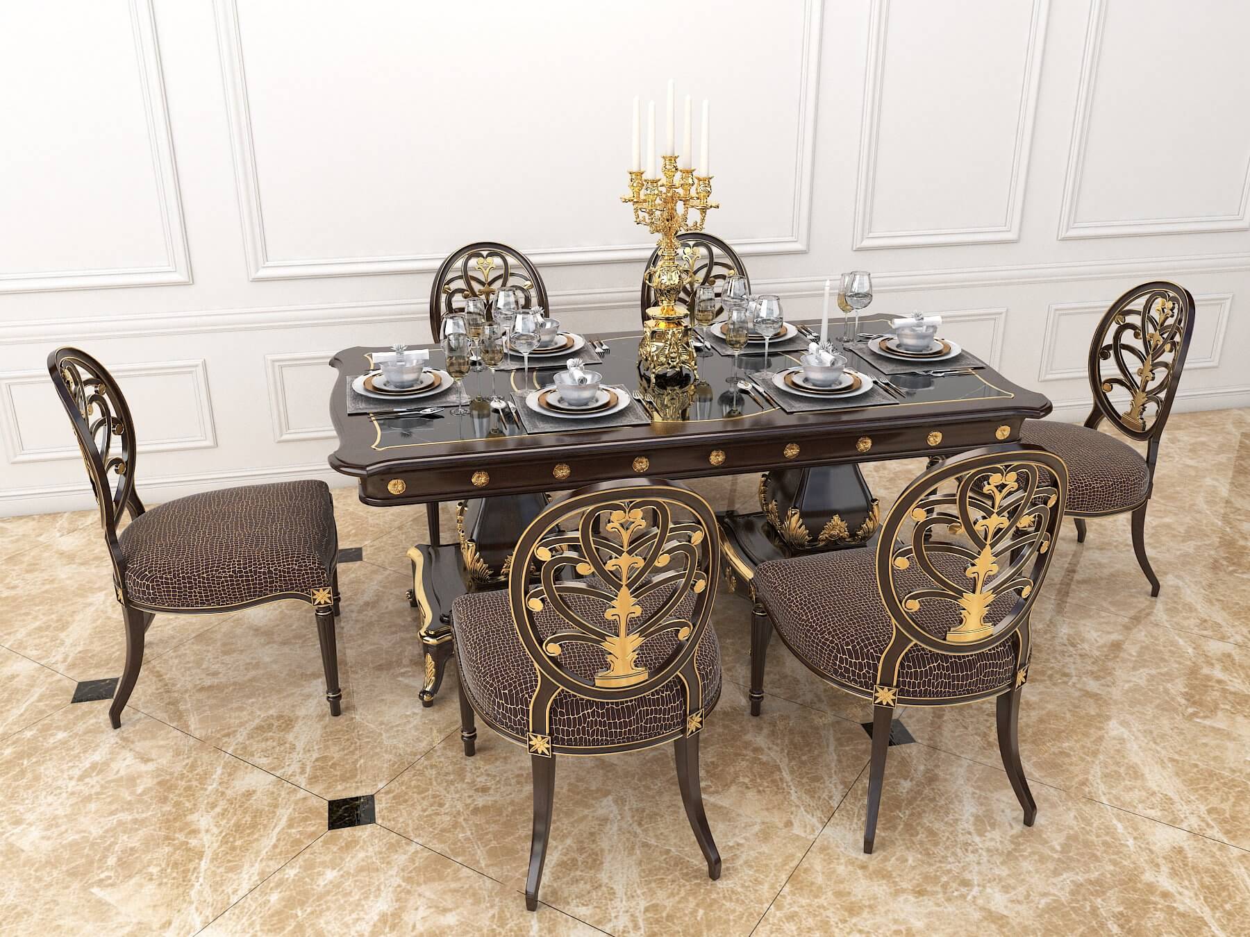 European Style Dinning Table 3 - 3D Model by nhattuankts