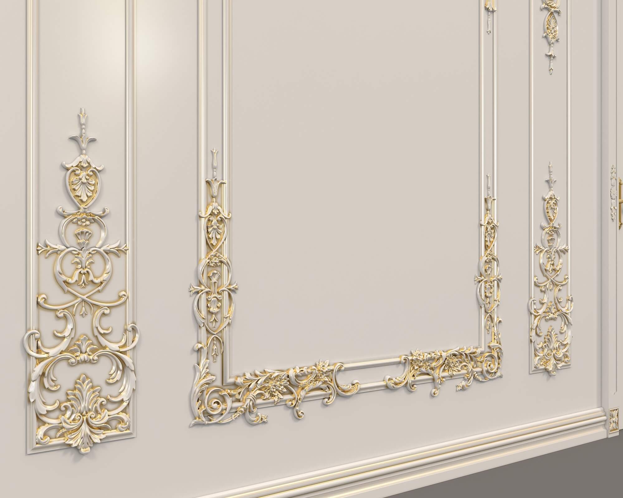 European Style Interior Wall Decoration 3D Model by nhattuankts