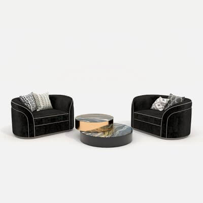 Luxury Armchair and Coffee Table