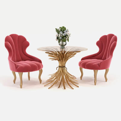 Luxury Art Deco Dining Table and Chair Set