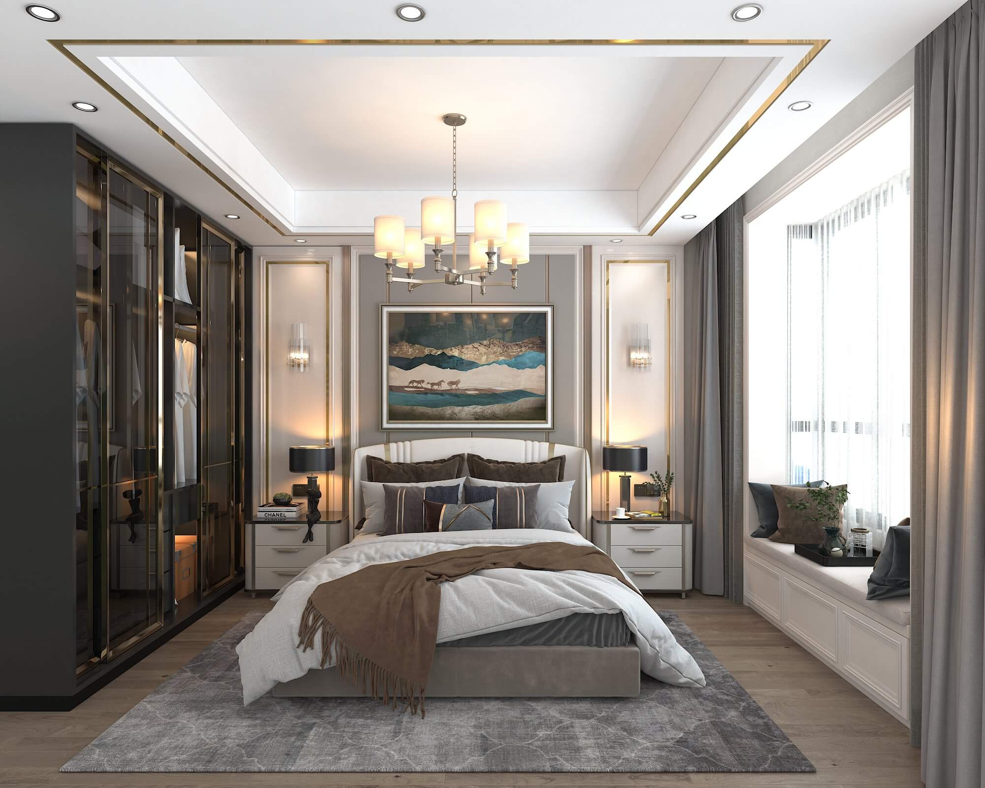 Luxury Bedroom Interior Scene - 3D Model by nhattuankts