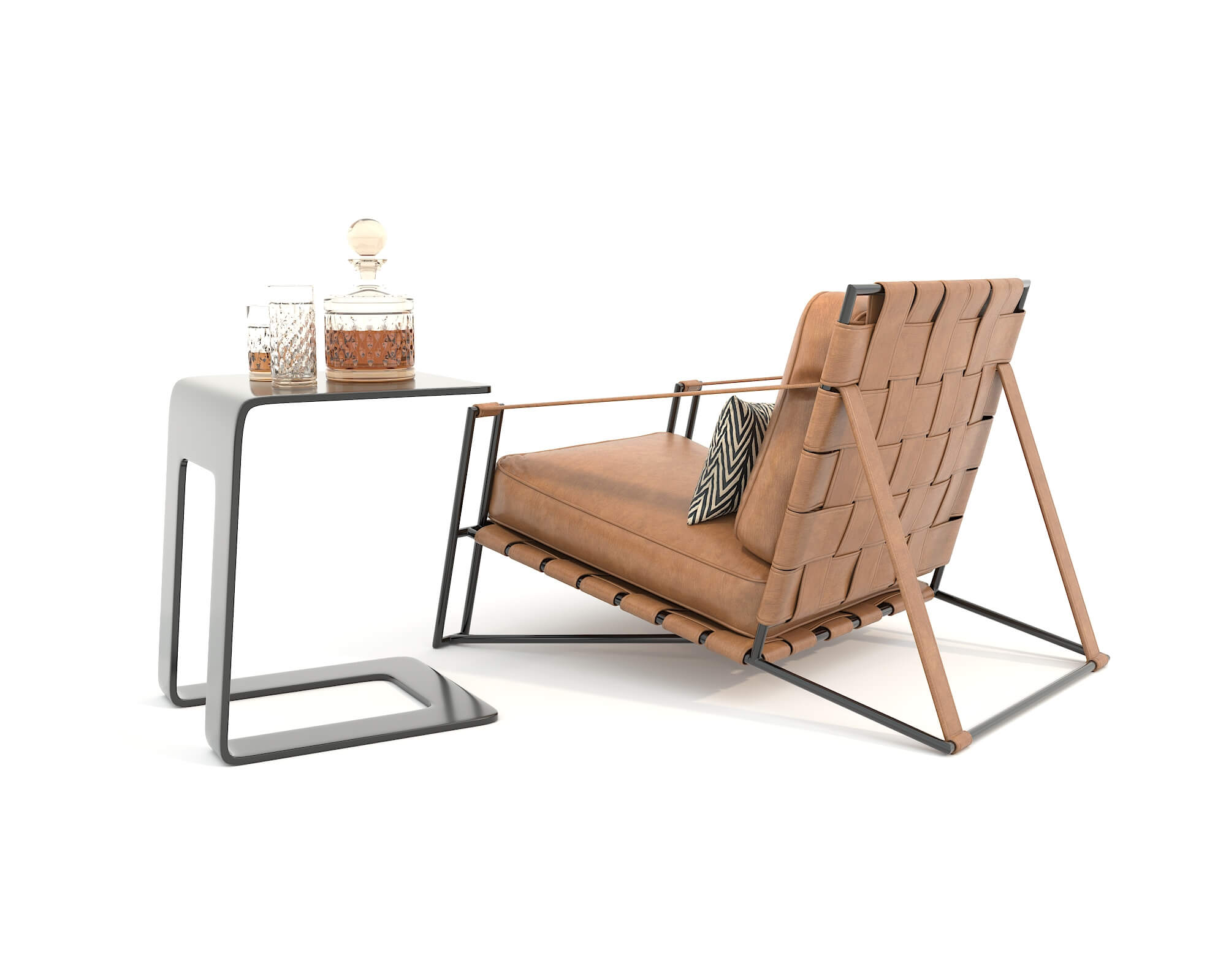 Luxury Coffee Table and Lounge Chair 7 - 3D Model by nhattuankts