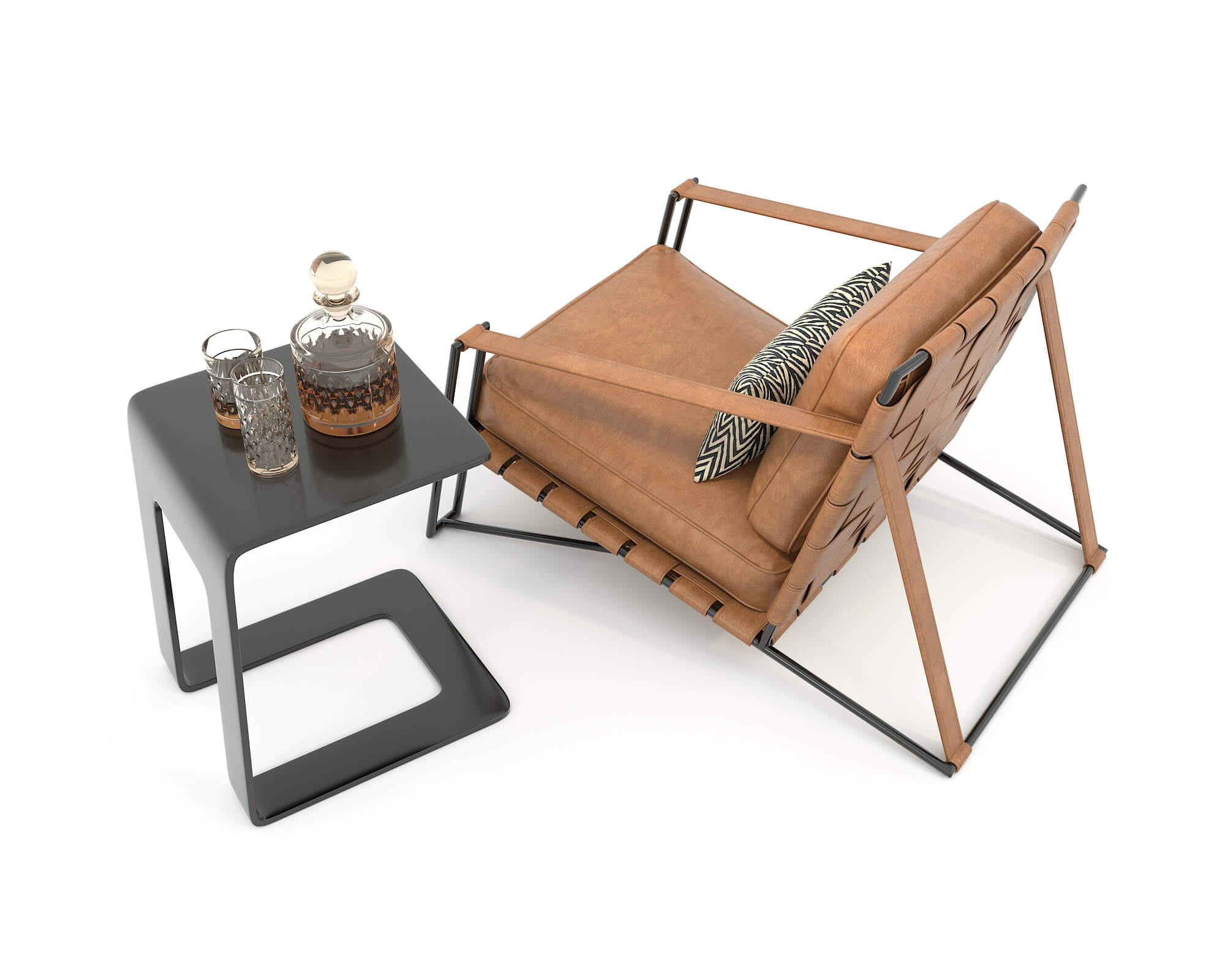 Luxury Coffee Table and Lounge Chair 7 - 3D Model by nhattuankts