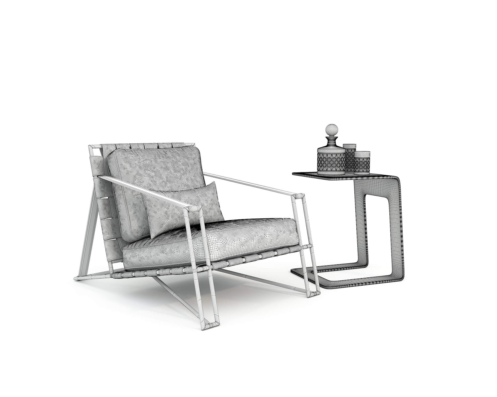 Luxury Coffee Table and Lounge Chair 7 - 3D Model by nhattuankts