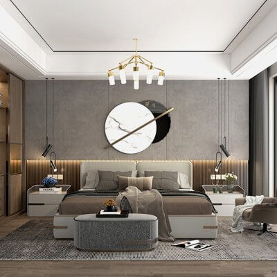 Modern Bedroom Interior Scene 12
