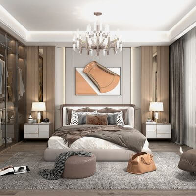 Modern Bedroom Interior Scene 16