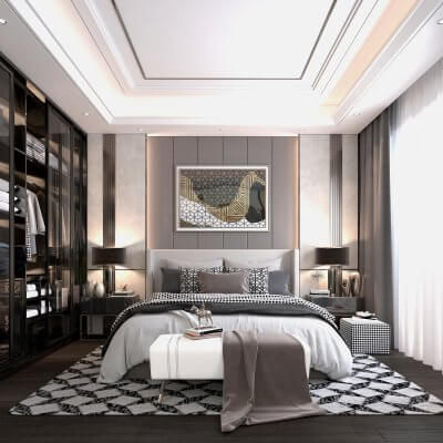 Modern Bedroom Interior Scene 2