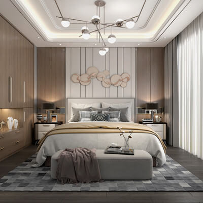 Modern Bedroom Interior Scene 21