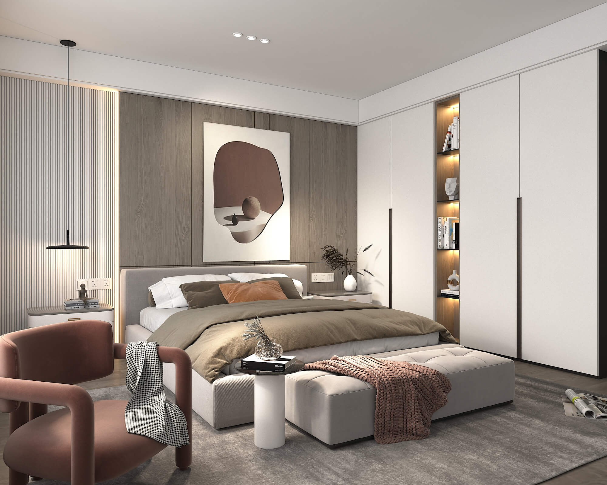 Modern Bedroom Interior Scene 25 - 3D Model by nhattuankts