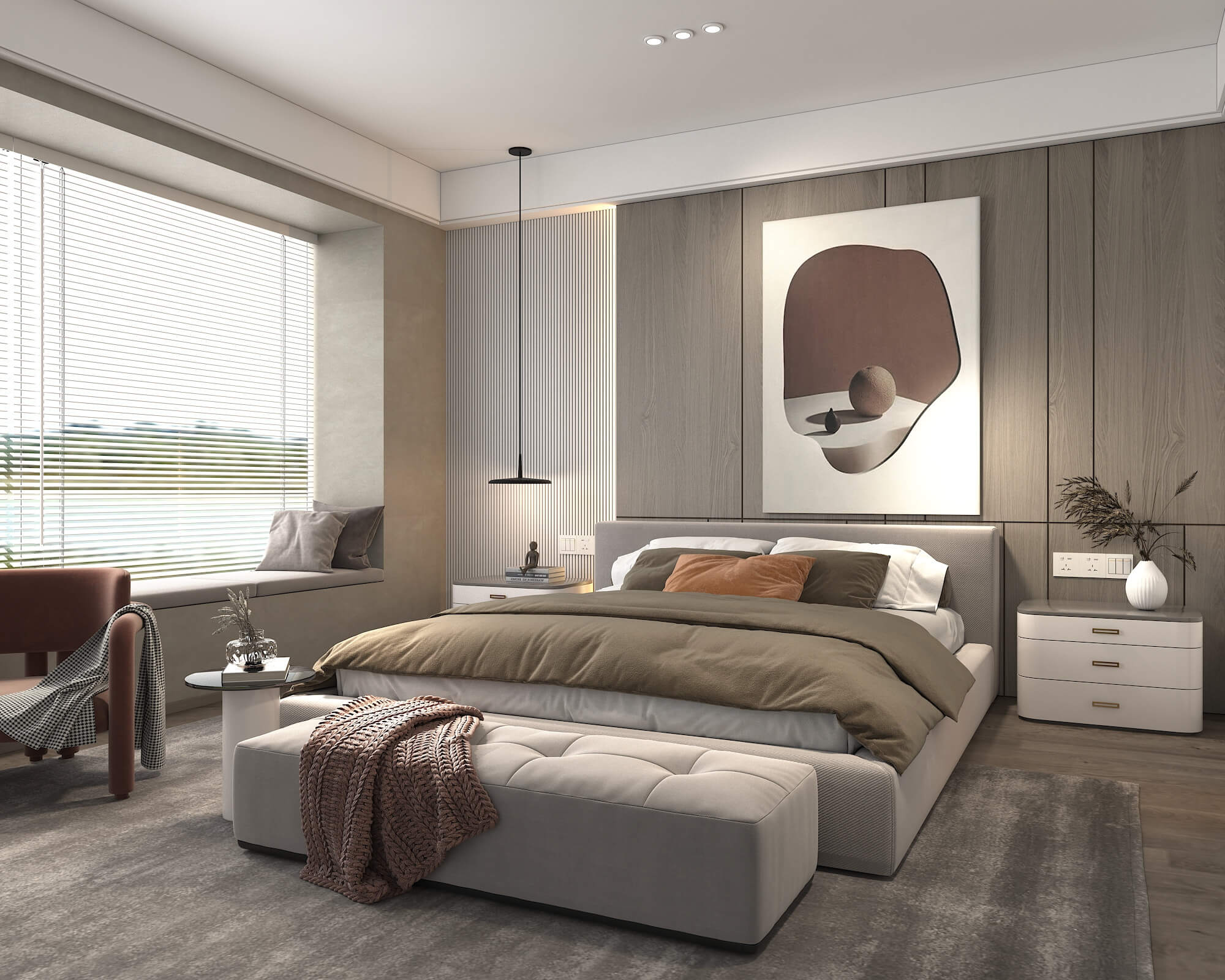 Modern Bedroom Interior Scene 25 - 3D Model by nhattuankts