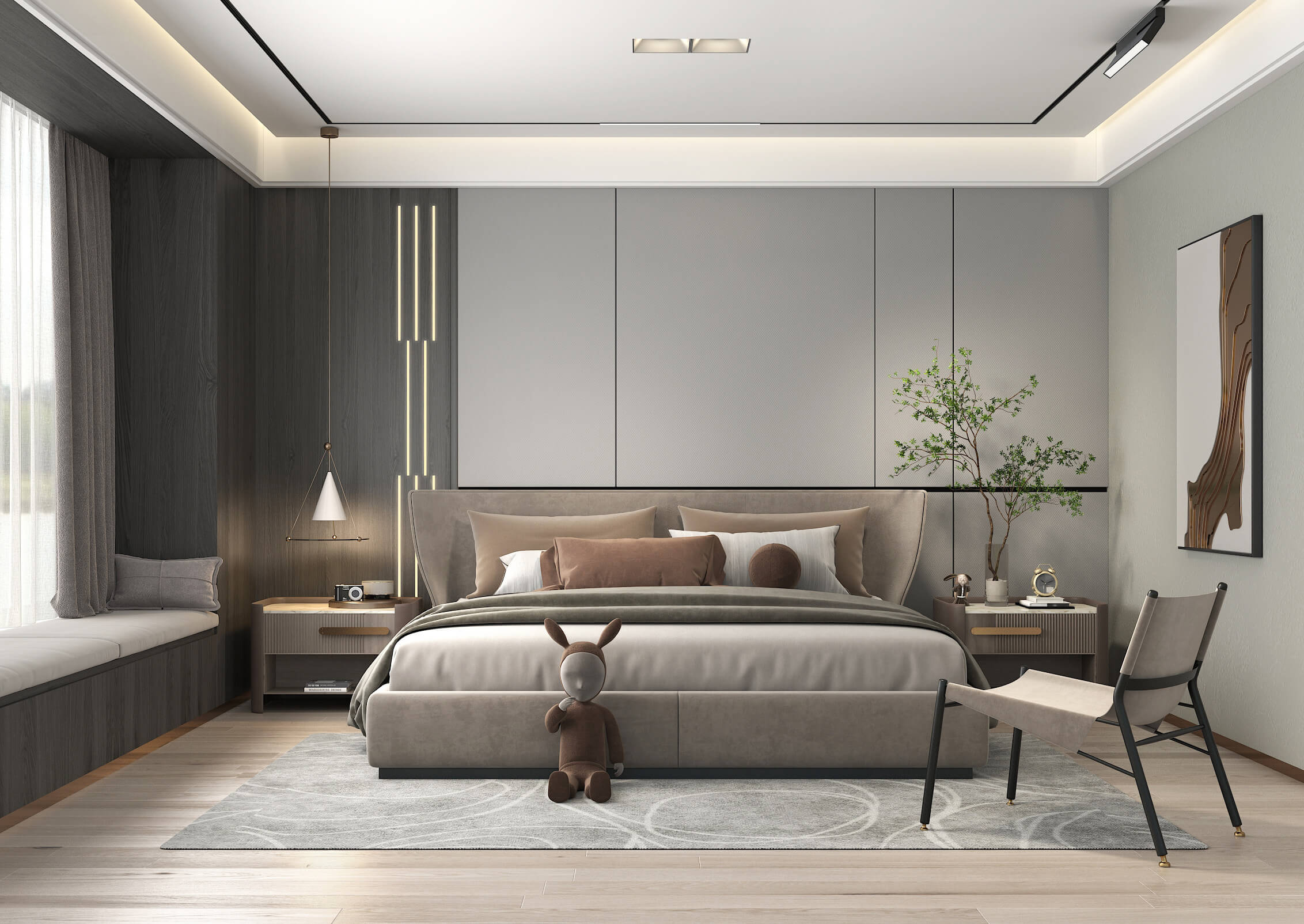 Modern Bedroom Interior Scene 26 - 3D Model by nhattuankts
