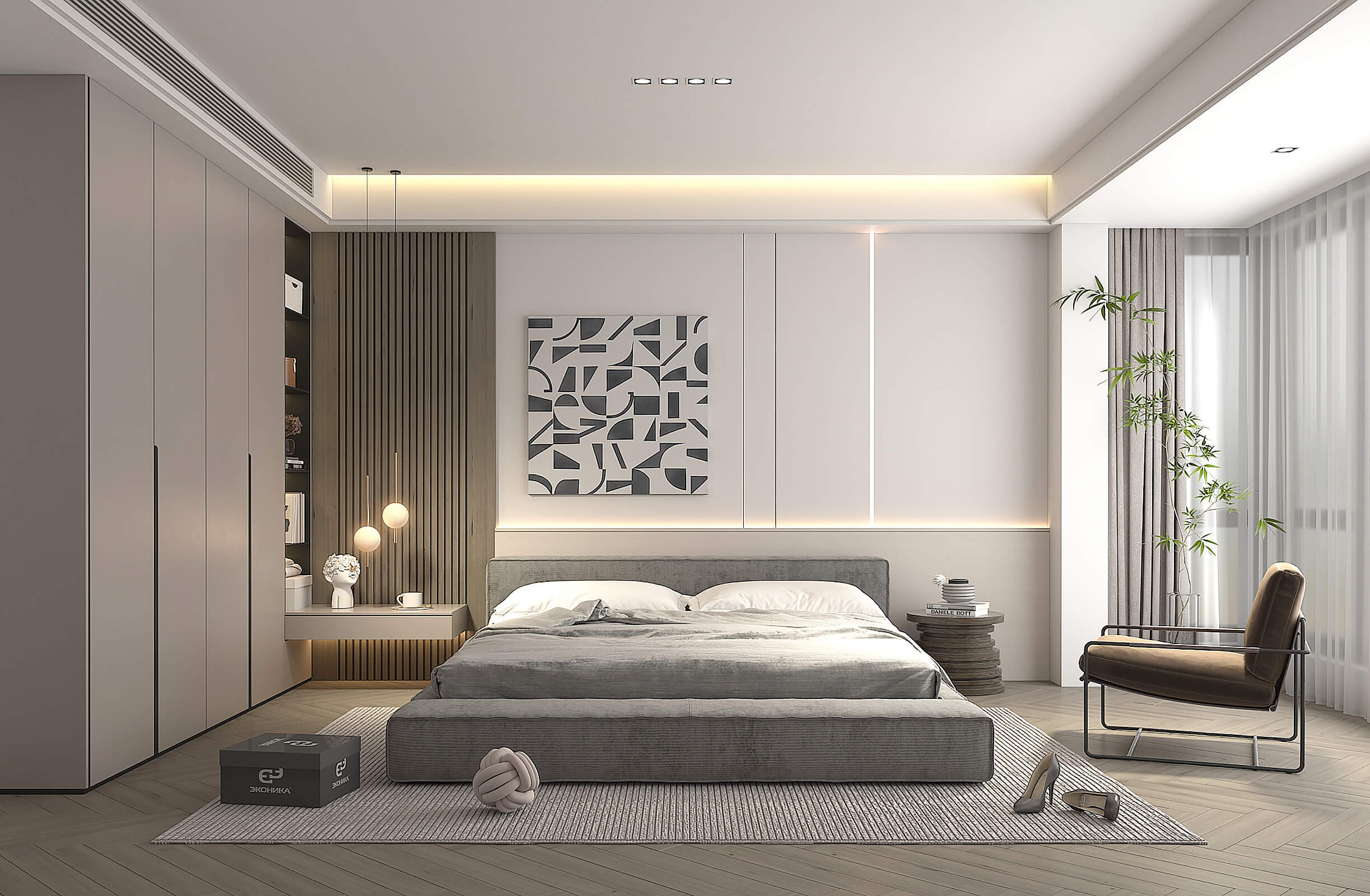 Modern Bedroom Interior Scene 28 - 3D Model by nhattuankts