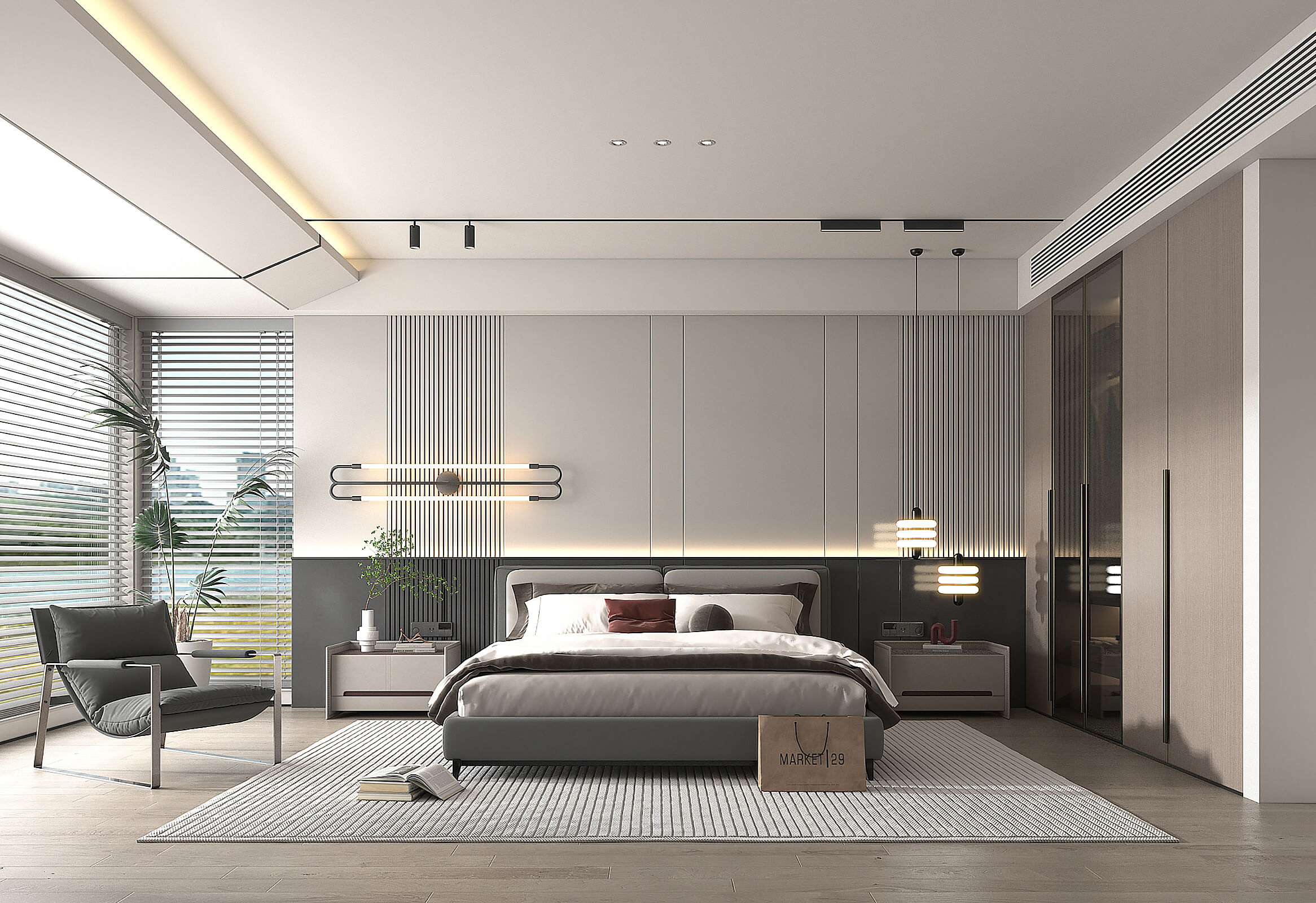 Modern Bedroom Interior Scene 29 - 3D Model by nhattuankts