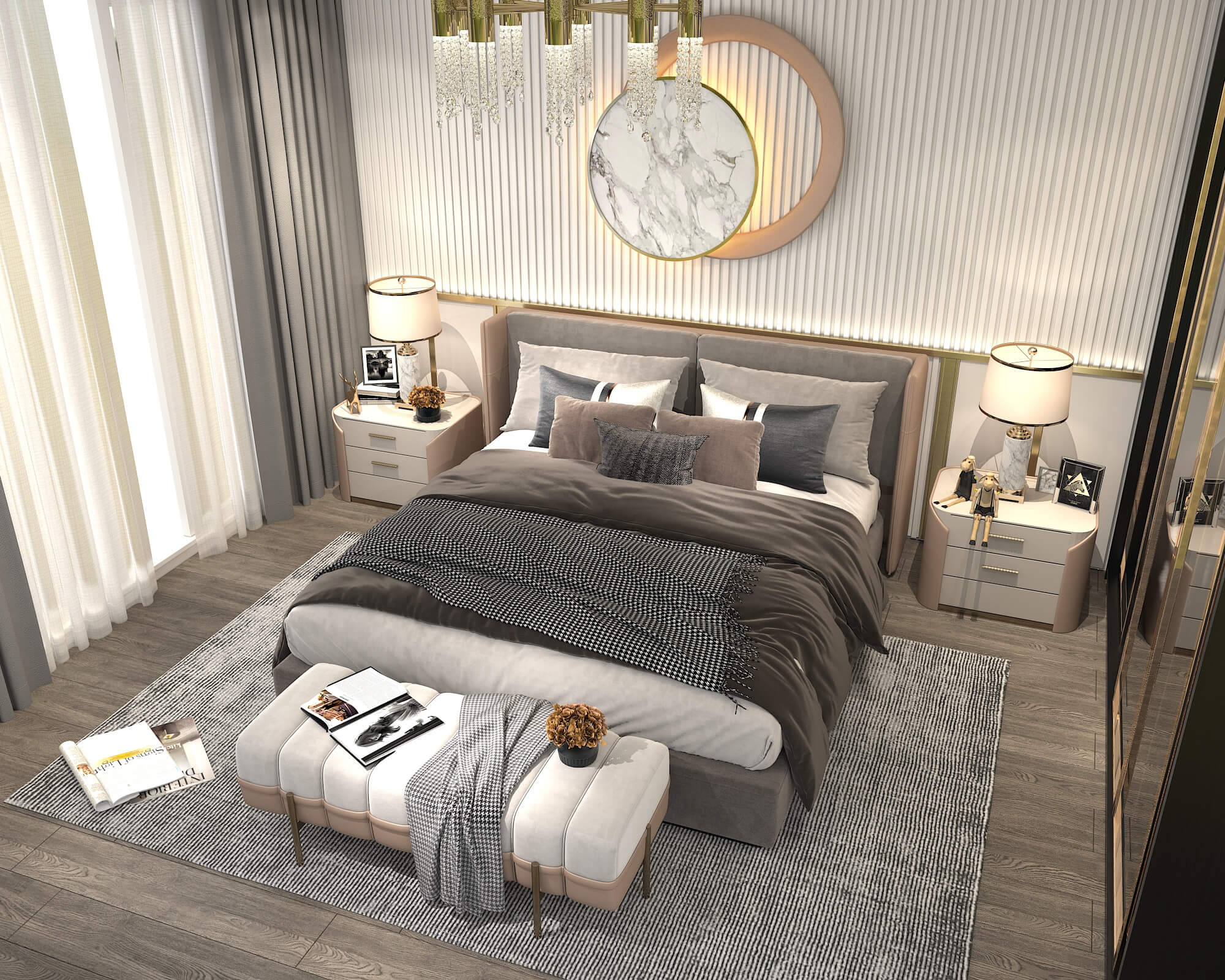 Modern Bedroom Interior Scene 31 - 3D Model by nhattuankts