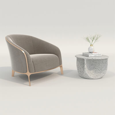 Modern Coffee Table and Armchair 55