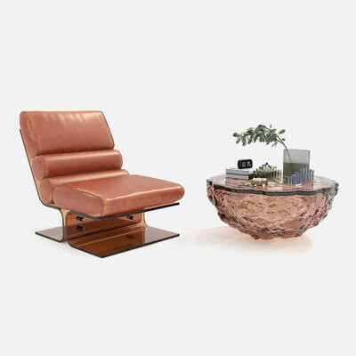 Modern Coffee Table and Armchair 56