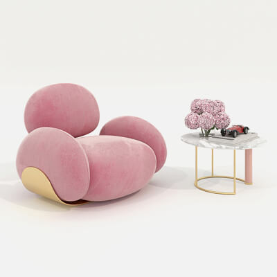 Modern Coffee Table and Armchair 60