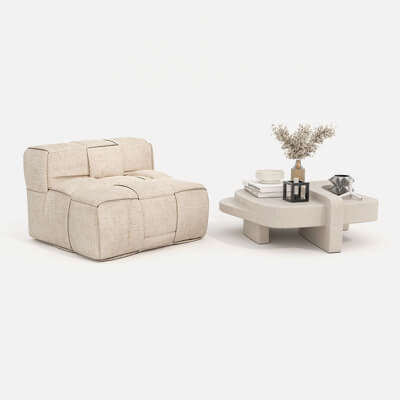 Modern Coffee Table and Armchair Set 77