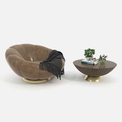 Modern Coffee Table and Armchair Set 78