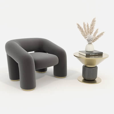 Modern Coffee Table and Armchair Set 79
