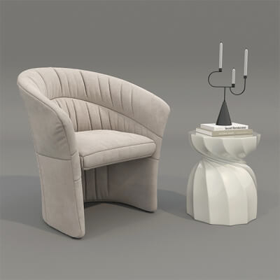 Modern Coffee Table and Armchair Set 80