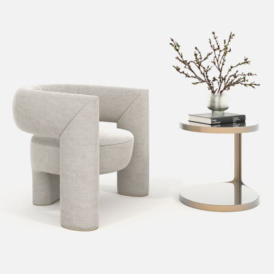 Modern Coffee Table and Armchair Set 82