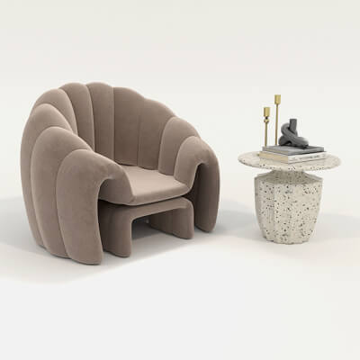 Modern Coffee Table and Armchair Set 86