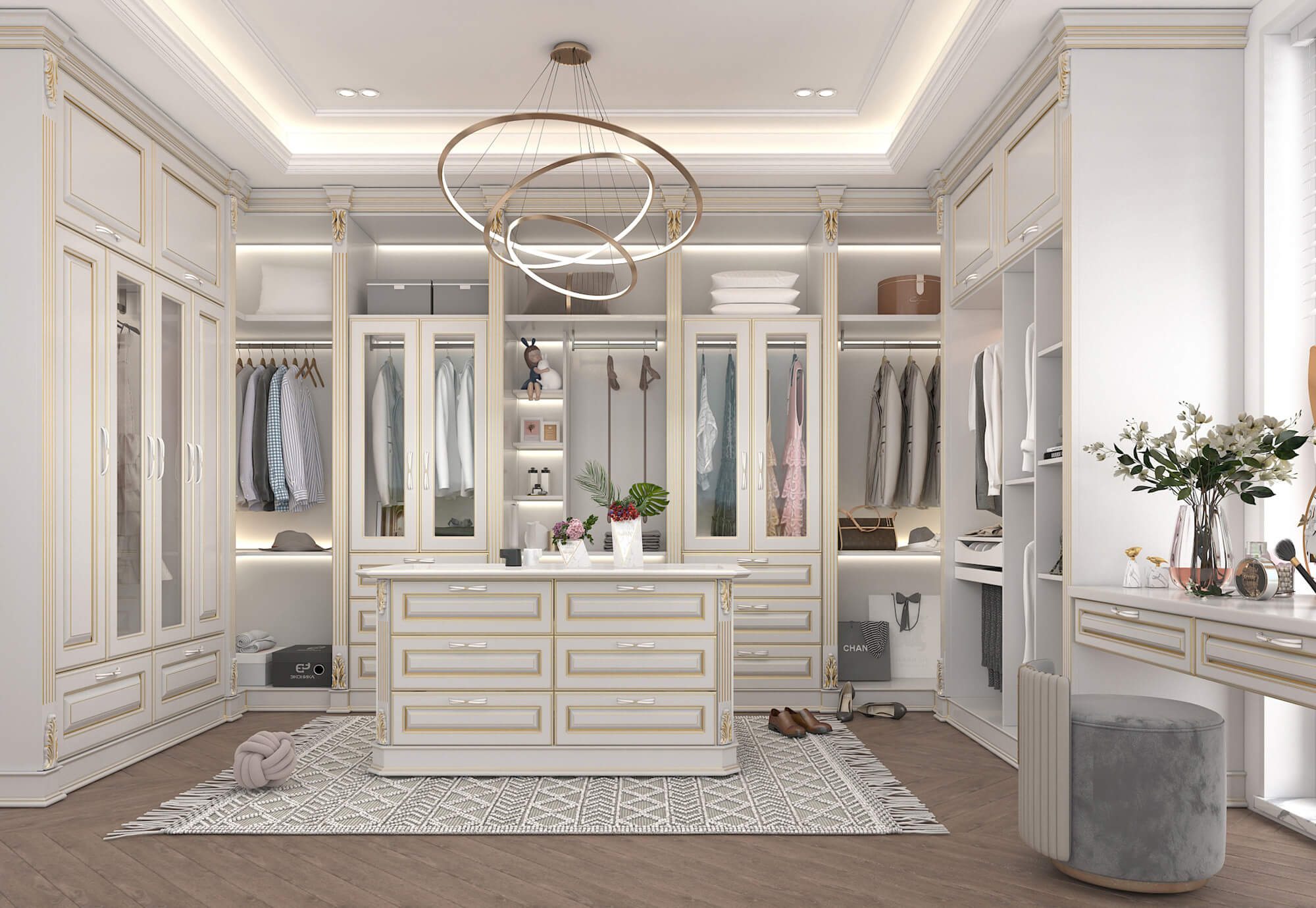 Neoclassical Style Walkin Closet 3D Model by nhattuankts