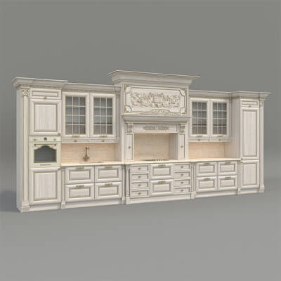 Ornate Victorian Style Kitchen Cabinet