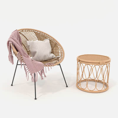 Rattan Table and Chairs Set 3