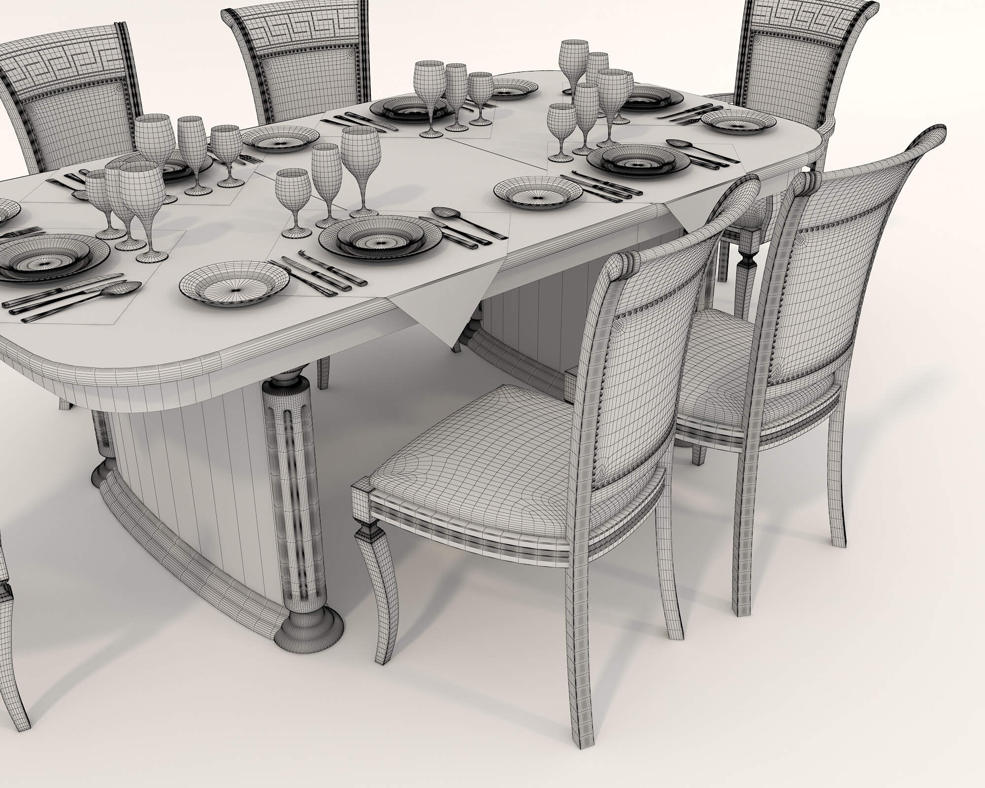 Restaurant Dining Table and Chairs - 3D Model by nhattuankts