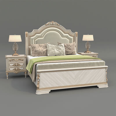 Royal Classic Carved King Bed Set 7