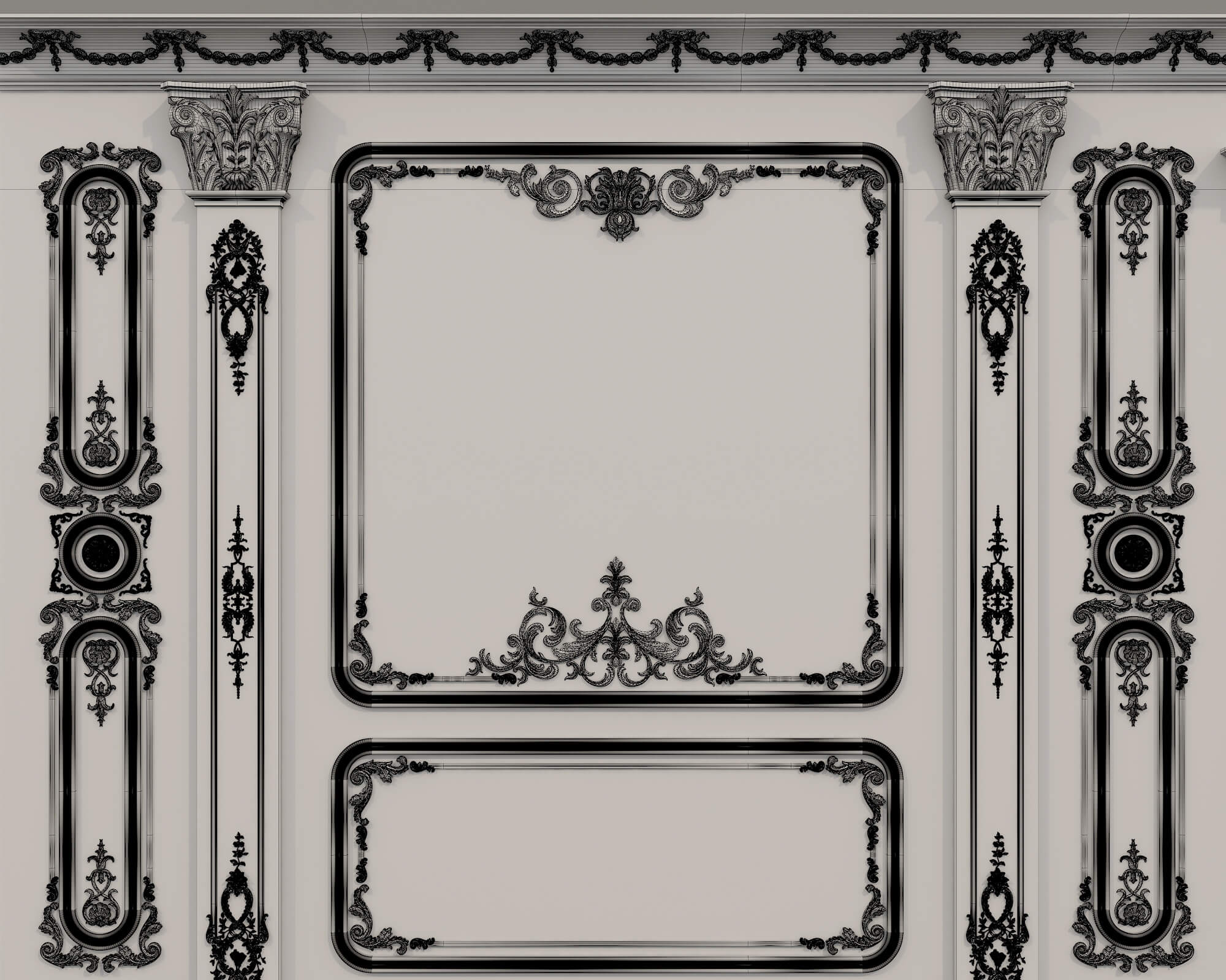 Wall Molding in Classic French Style 37 - 3D Model by nhattuankts