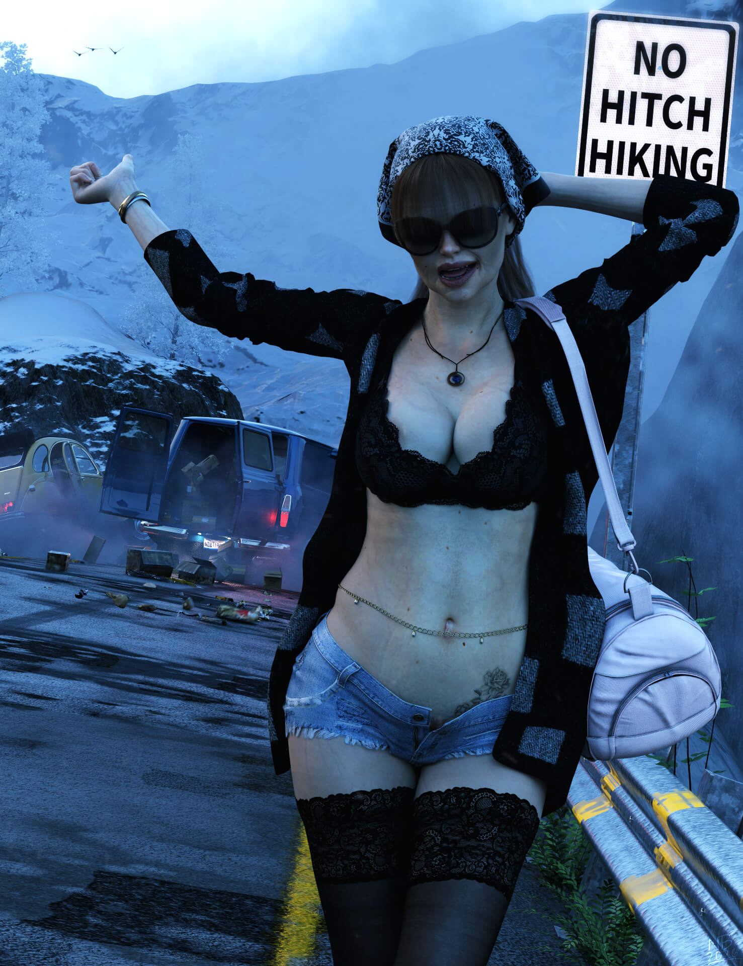 Picture of Creating Road Mayhem (Mild Nudity) 3D Render by nick_brown1967