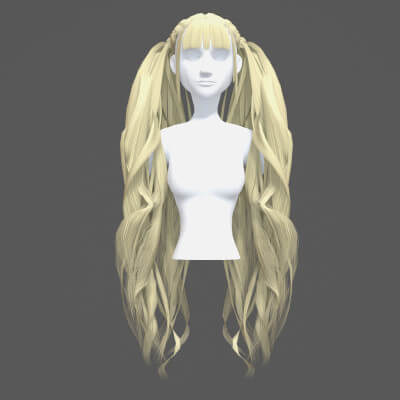 Bangs Wavy Hairstyle - 3D Model by nickianimations