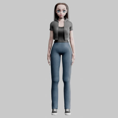 Basic Standard Girl V30735 - 3D Model by nickianimations