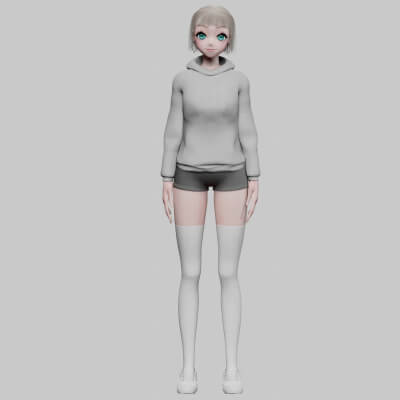 Basic Standard Girl V34862 - 3D Model by nickianimations