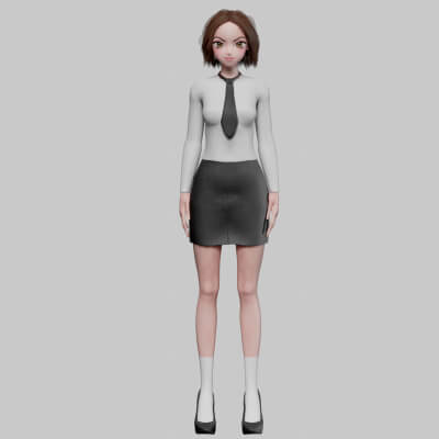 Business Cartoon Girl V31909 - 3D Model by nickianimations