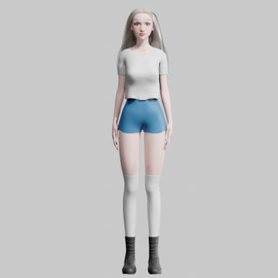 Cartoon Pretty Woman V34958 - 3D Model by nickianimations