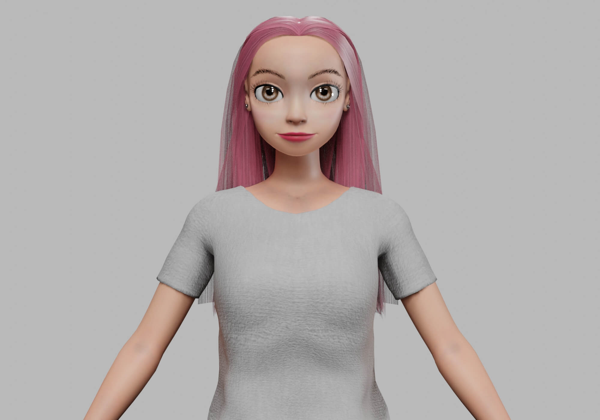 Cartoon Sweet Girl V29405 3D Model by nickianimations