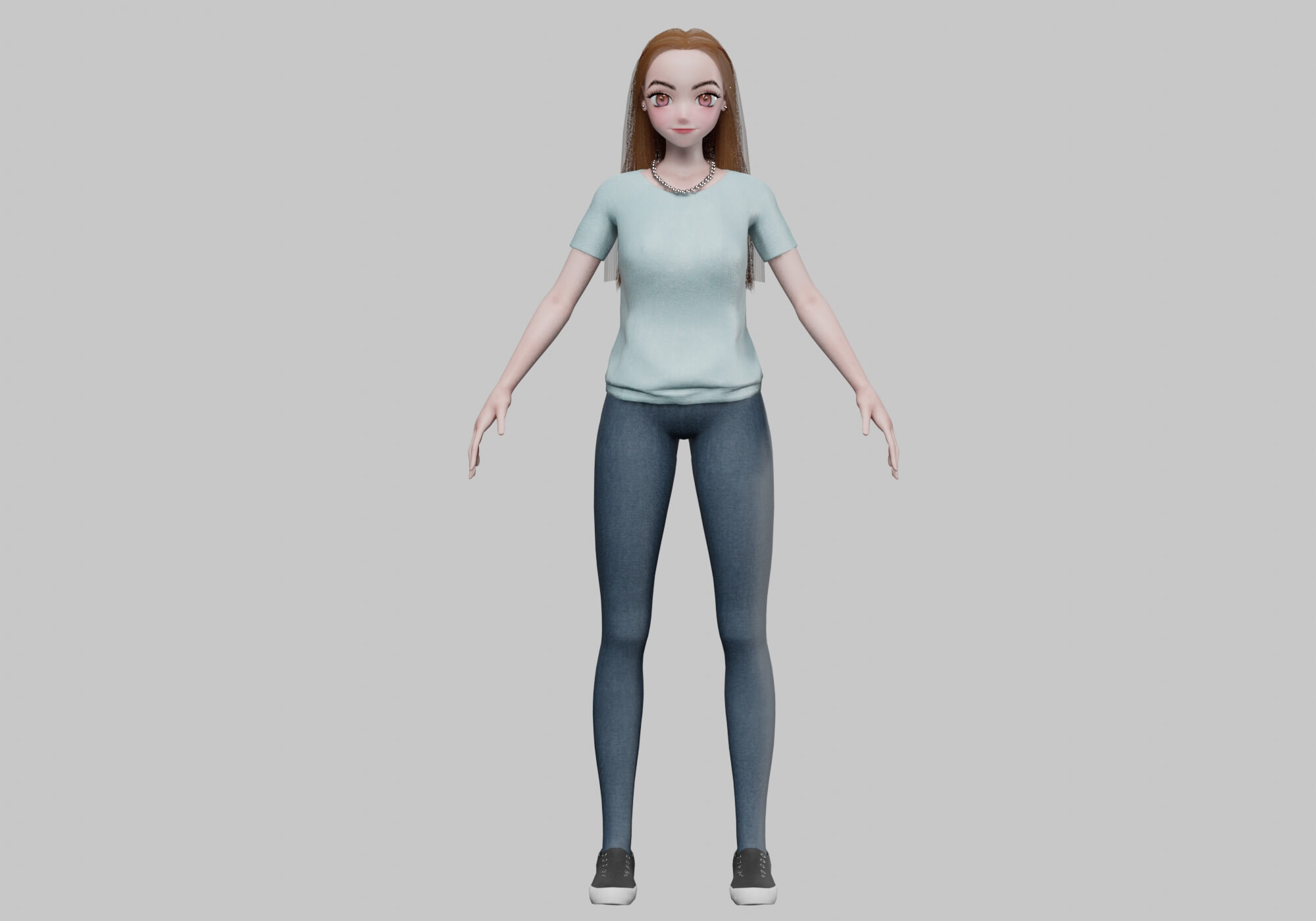 Cute Standard Girl V31589 - 3D Model by nickianimations