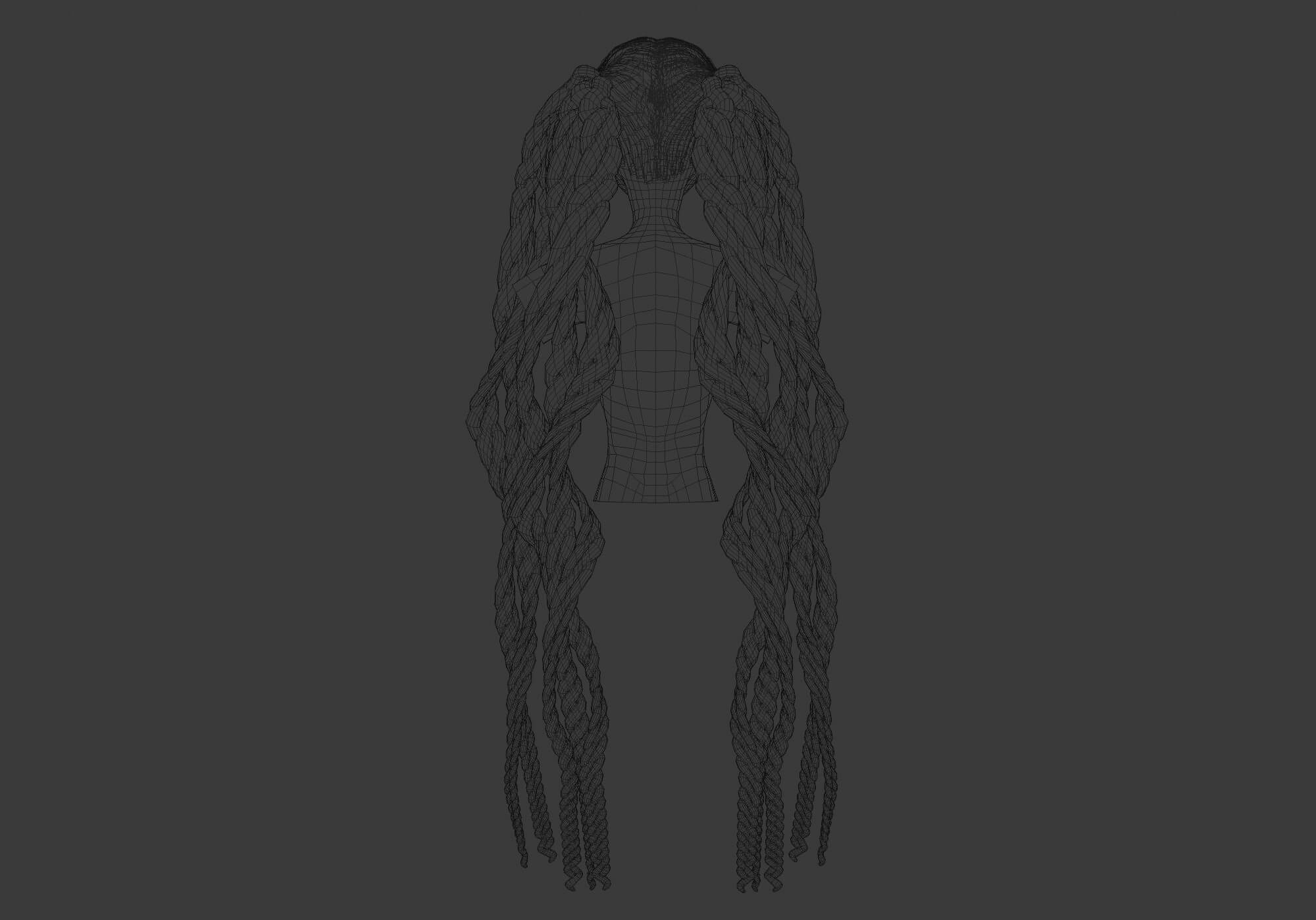 Female Braids Hair - 3D Model by nickianimations